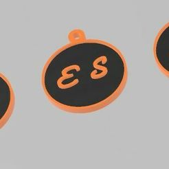 es.jpg ANFÄNGLICHER SCHLÜSSELANHÄNGER 2 BUCHSTABEN E.S.