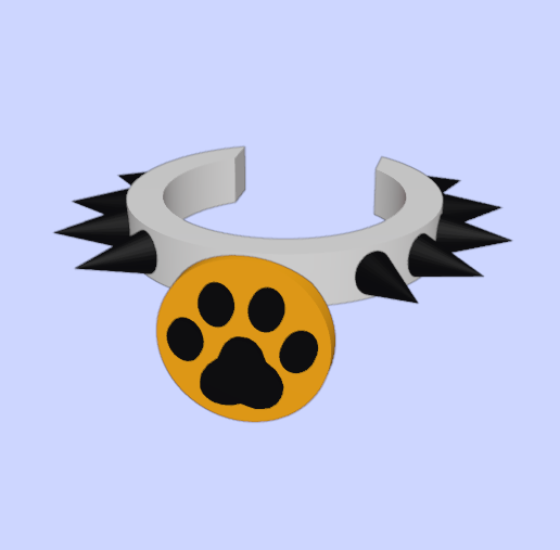 Necklace B3 - Raised Dog Paw (1) plaque (1) for LPS Littlest Pet Shop accessories