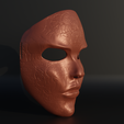 4.png Printible Human Cosplay Face Mask 3D print model