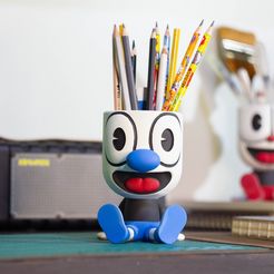 Preview1.jpg STL file Mugman Flower Pot and Pen Holder 3D print model・3D printer design to download