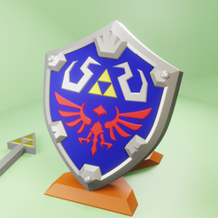 render_001.png Файл STL 46 ИГР ДЛЯ NINTENDO SWITCH - ЩИТ HYRULE・3D модель для печати скачать