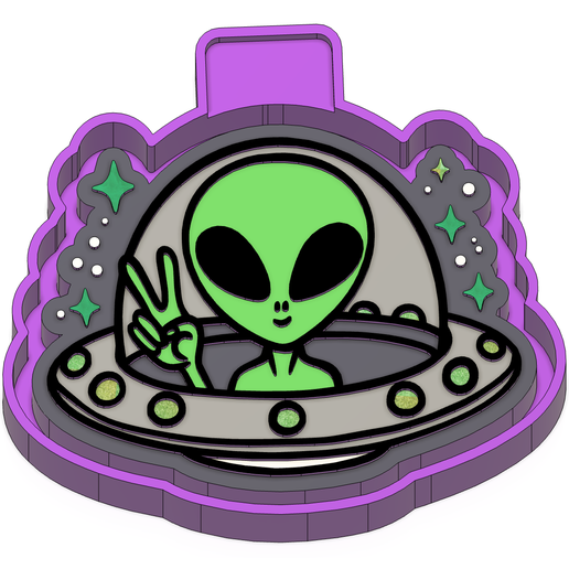 P4110.png Alien UFO Freshie STL Mold Housing