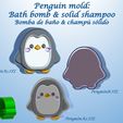 penguinIMG.jpg PENGUIN MOLD: BATH BOMB, SOLID SHAMPOO / BOMBA DE BAÑO, CHAMPÚ SÓLIDO / BATH BOMB, SOLID SHAMPOO