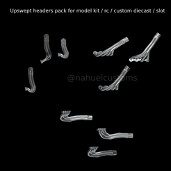 Proyecto-nuevo-2023-08-18T230556.499.png STL file Upswept headers pack for model kit / rc / custom diecast / slot・3D printable design to download