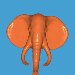 WhatsApp-Image-2021-03-25-at-11.52.46-PM.jpeg Free STL file Makeit realistic wall hang animal head collection Elephant head・3D print model to download