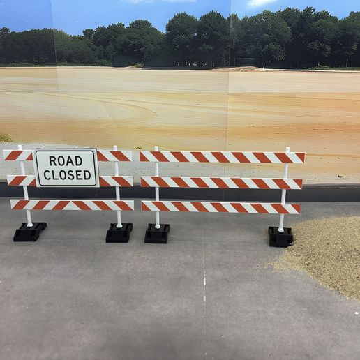 🚦 US Type III Road Barricade – 8ft & 10ft Versions 1/14・ STL File for ...