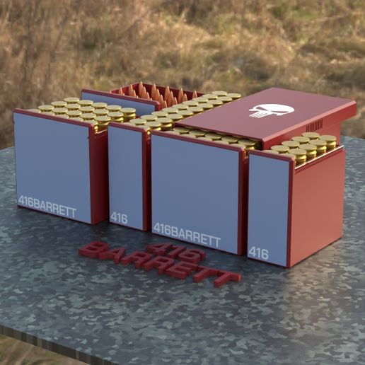 BBOX AMMO BOX .416 Barrett AMMUNITION STORAGE 10/20/25/50 ROUNDS CRATE ORGANIZER 416 Barrett