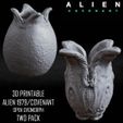 OPEN_ALIEN_EGG_1979_COVENANT_EGG_TWO-PACK-CULTS3D.jpg 3D PRINTABLE ALIEN 1979 COVENANT CLOSED AND OPEN EGG 4 PACK