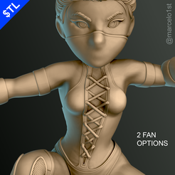 Kitana_01.png STL file Kitana - Mortal Kombat 3 Statue・Model to download and 3D print
