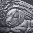 05.jpg Sleeping Doggie Angel Bas Relief 3D Model