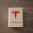 Pot-a-crayon-Tesla-avec-fond-texte-rouge.jpg Pot à crayons ou porte brosses à dents, etc.  Tesla 12x8x6 cm – Bi-couleur sans AMS – Insert amovible personnalisable – Desk organizer 3D