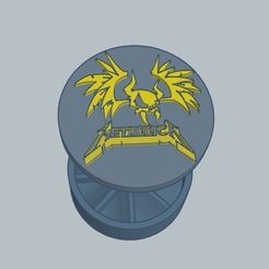 Captura-de-Pantalla-2023-07-19-a-las-0.24.50.jpg STL file BASIC GRINDER METALLICA 60X60X24 MM PRINT IN PLACE EASY PRINT GRINDERKING FDM SLA・3D print design to download