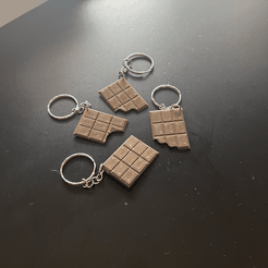 IMG_1810-min.png 3D file Keychain Chocolate bar // llavero Barrita de chocolate・Template to download and 3D print