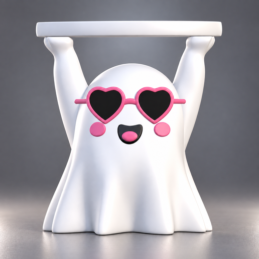 Love Ghost – Cute Heart Ghost 3D Printable Model | STL & 3MF