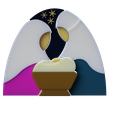 1.png Free STL file CHRISTIAN NATIVITY INTERLOCKING ORNAMENT -MARY JOSEPH AND JESUS - FREE STANDING・Design to download and 3D print