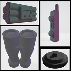accessory.jpg Free STL file Binocular, radio, mine, bomb・3D printer model to download