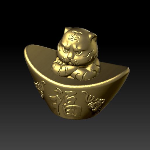 THE YEAR OF THE TIGER GOLD INGOT EDITION TIGER 5 3D model