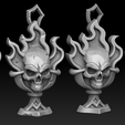 3.png Skull cup keychain bas-relief