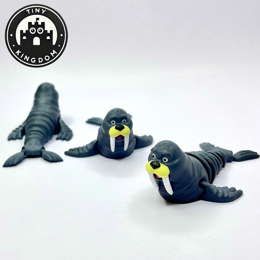 Flexi-Tiny-Walrus,-P1.png Flexi Tiny Walrus, Gelenkige Zappelfigur, inklusive Schlüsselanhänger, inklusive 3mf