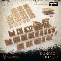 1000X1000-tiles.jpg 3D file Dungeon Tiles Set・3D printer design to download