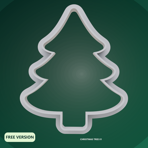 Christmas Tree Outlines Cookie Cutter STL – 3D Print Biscuit Mold 3D model