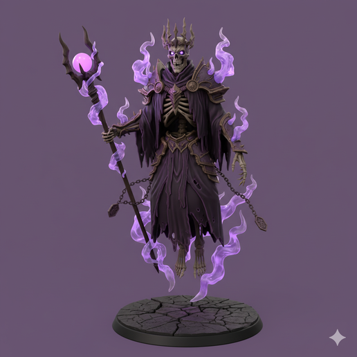 🧙 Single STL Spectral Lich Lord Miniature – Floating Undead Sorcerer ...