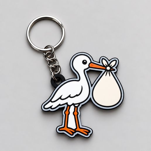 stork keychain