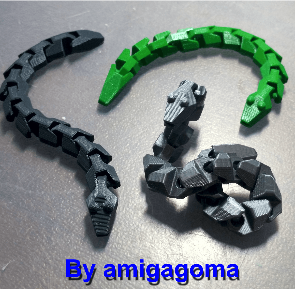 serpent.png Download free STL file A snake in two length versions • 3D print object, amigapocket