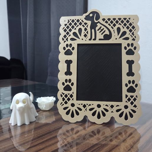 Portarretrato día de muertos perrito