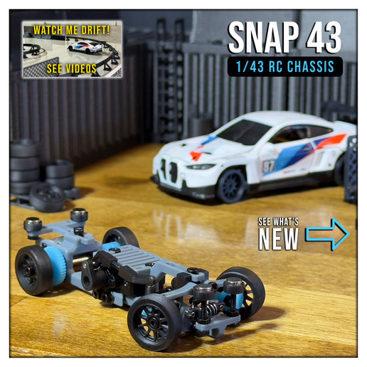 SNAP43 - 1/43 RC Drift & Grip Chassis (Hot Wheels) 3D model