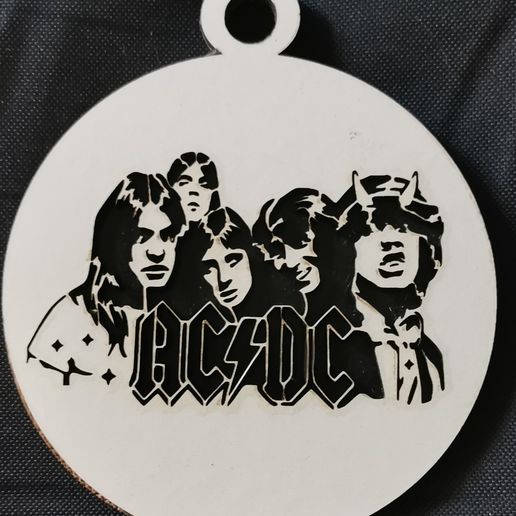 🪨 Laser-cut AC/DC bauble・Free STL File for CNC machining - Laser ...