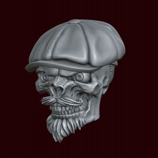 4.jpg Crâne dans une casquette à huit lames