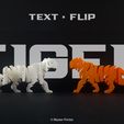 TF-TIGER.jpg STL file Text Flip - Tiger (3 STLs)・3D printing design to download