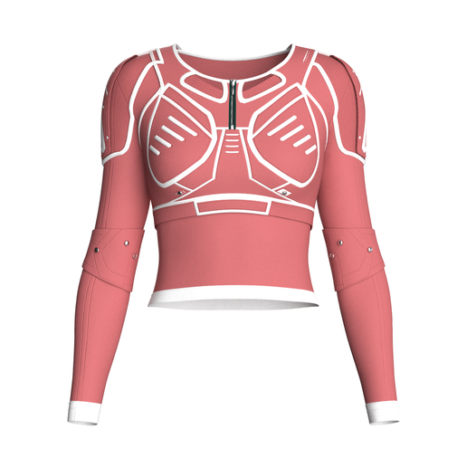 Girls Long-Sleeve Top With White Piping | Marvelous / Clo3d / obj / fbx