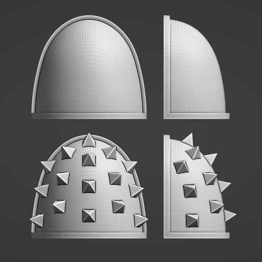 Type4 Spiked Shulder Pads 3D model