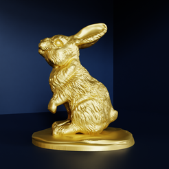 3.png Lapin debout STL