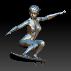 ZBrush-Document-1.jpg Fichier STL Surfer-Girl-01・Design pour imprimante 3D à télécharger, grimchild24