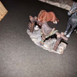 2017-11-17_12.20.36.jpg Free STL file Adventurer's Camp - Horse Tether - 28mm gaming・3D printing model to download