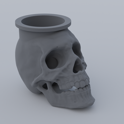 Recipiente.png STL file Skull shaped container・3D printable design to download