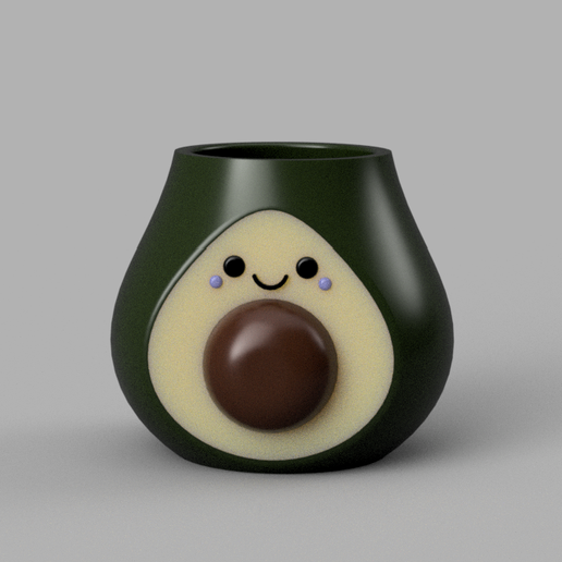 kawaii avocado planter STL File for 3D printingCults