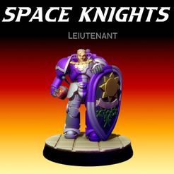 monopose-leiutenant.jpg 3D file Space Knights - Monopose Leiutenant・3D printable model to download