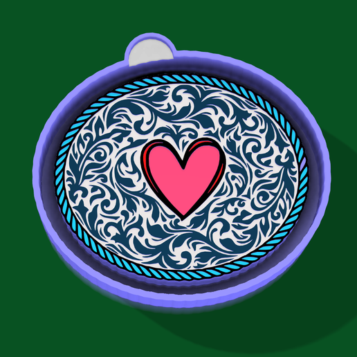 ❤️💙 Western Heart – Freshie, Keychain & Resin Mold - 3D model önizlemesi