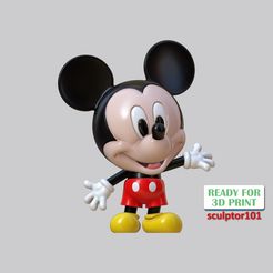 Mickey-Bandai-welcome-pose-1.jpg STL-Datei Bandai Mickey Mouse Kapselversion - Willkommenspose・3D-druckbare Vorlage zum herunterladen