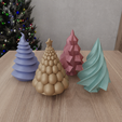 HighQuality1.png 3D Christmas Tree Pack For Decor 4 Piece with 3D Stl Files & Christmas Gift, 3D Printing, Christmas Decor, 3D Printed Decor, Christmas Kits