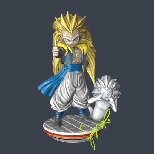 👾 GOTENKS SSJ3・Archivo STL para ・Cults