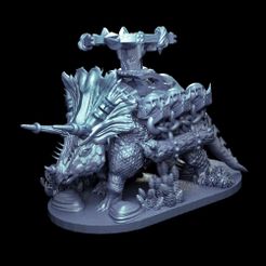 Siege-Triceratops-1-Mystic-Pigeon-Gaming-1-b.jpg 3D file Siege Triceratops Fantasy Miniature・3D printable model to download