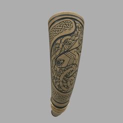kells-drinking-horn-sp-render-6.jpg Download STL file Viking drinking horn with an ornamental dragon design • Template to 3D print, laughingskullmodels