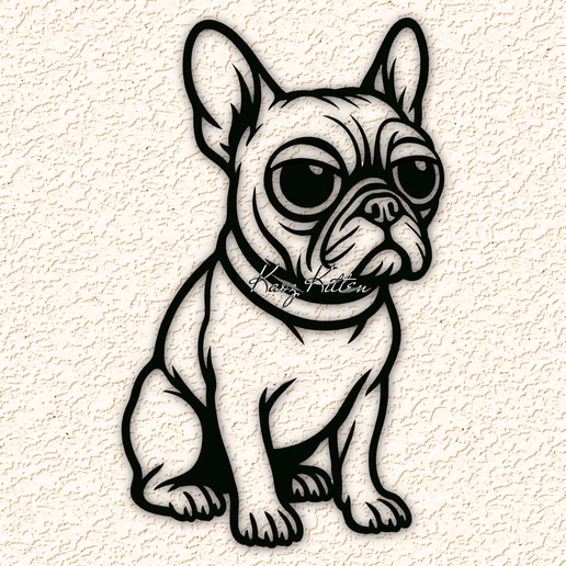 🎨 humorous french bulldog 3 wall artwork residence decor・ STL File for 3D printing・Cults