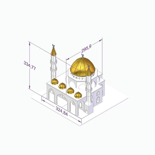 mosque drawing 3d pdf