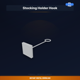 01_hero.png Mantle Stocking Holder Hook, Weighted Base, Holds - 3D Printable STL File